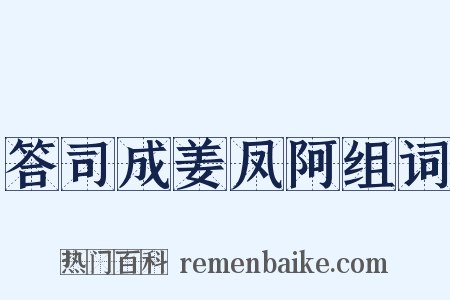 答司成姜凤阿组词是什么意思的图片